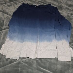 Style & Co. Ombre Blue and Gray Long Sleeve Top